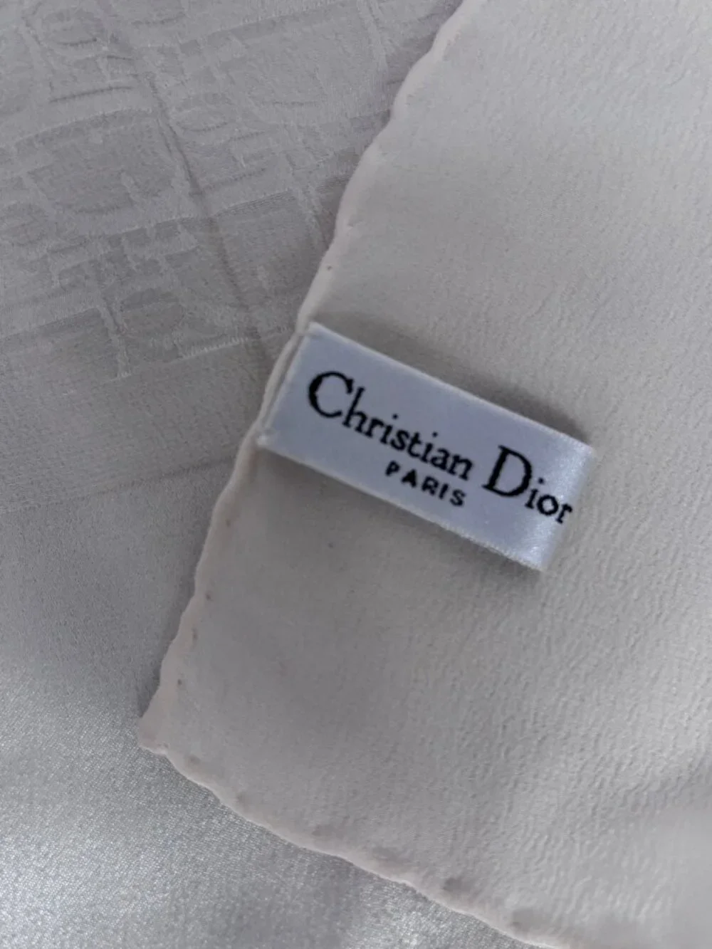 Vintage Christian Dior Cream Silk Scarf